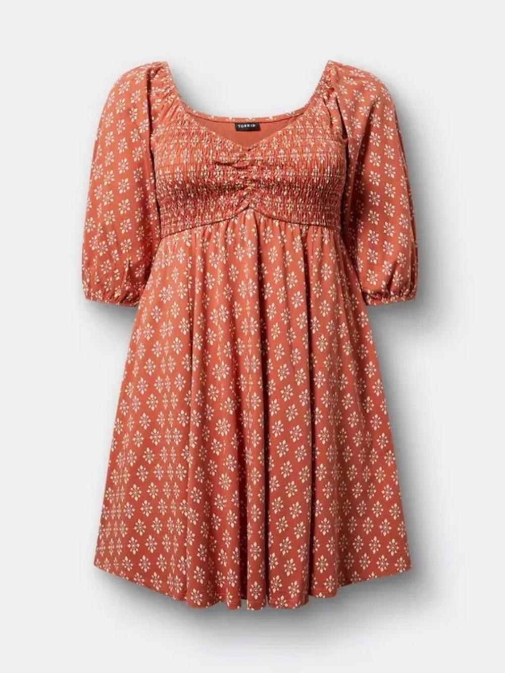 Mini Peasant-Sleeve Dress